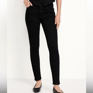 Old Navy Black Rockstar Super Skinny Mid Rise Jeans | Size 6 Short